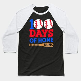 100 Days Of Home Runs Happy 100 Days Of School Baseball T-Shirt